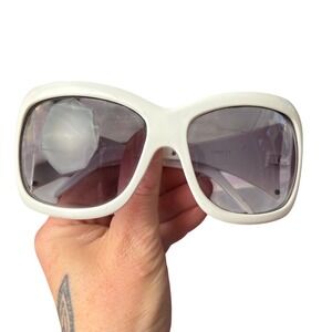 Fashion Sunglasses White Leopard DG Logo Y2K McBling Mob Wife Indie Sleaze OS
